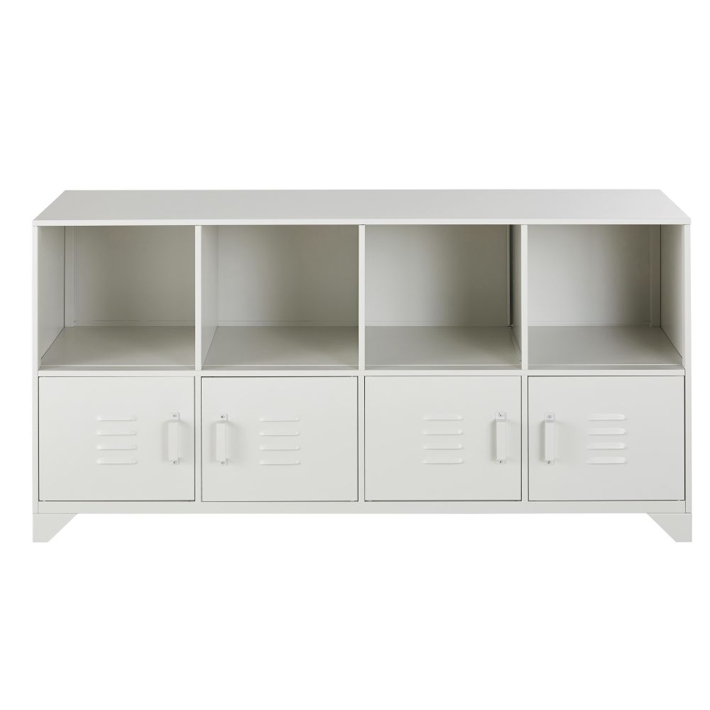 Cabinet de rangement 4 portes en métal gris clair (photo) Cabinet de rangement 4 portes en métal gris clair
