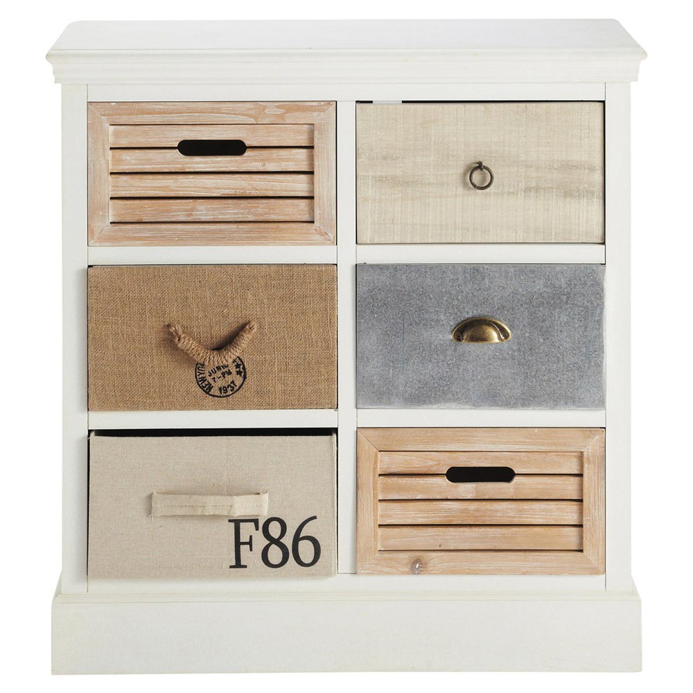 Cabinet de rangement 6 tiroirs blanc Cabinet de rangement 6 tiroirs blanc