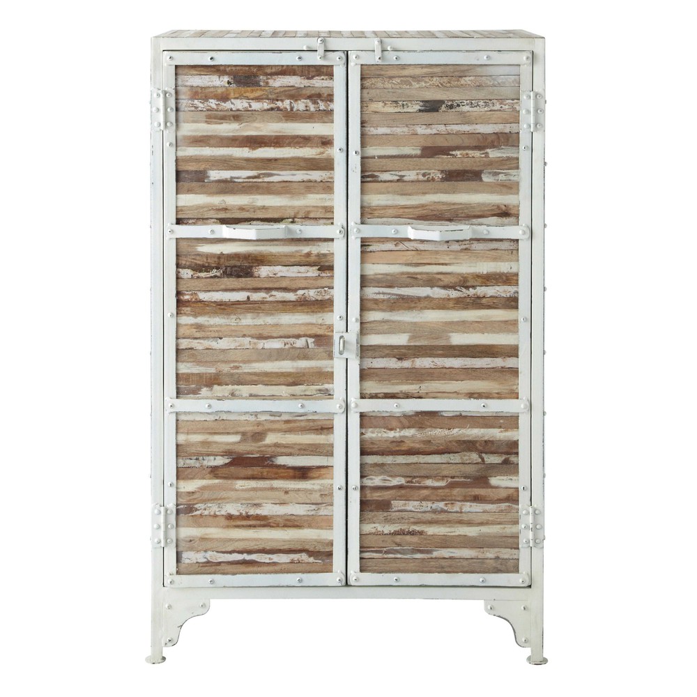 Cabinet de rangement en métal blanc L 75 cm Cabinet de rangement en métal blanc L 75 cm
