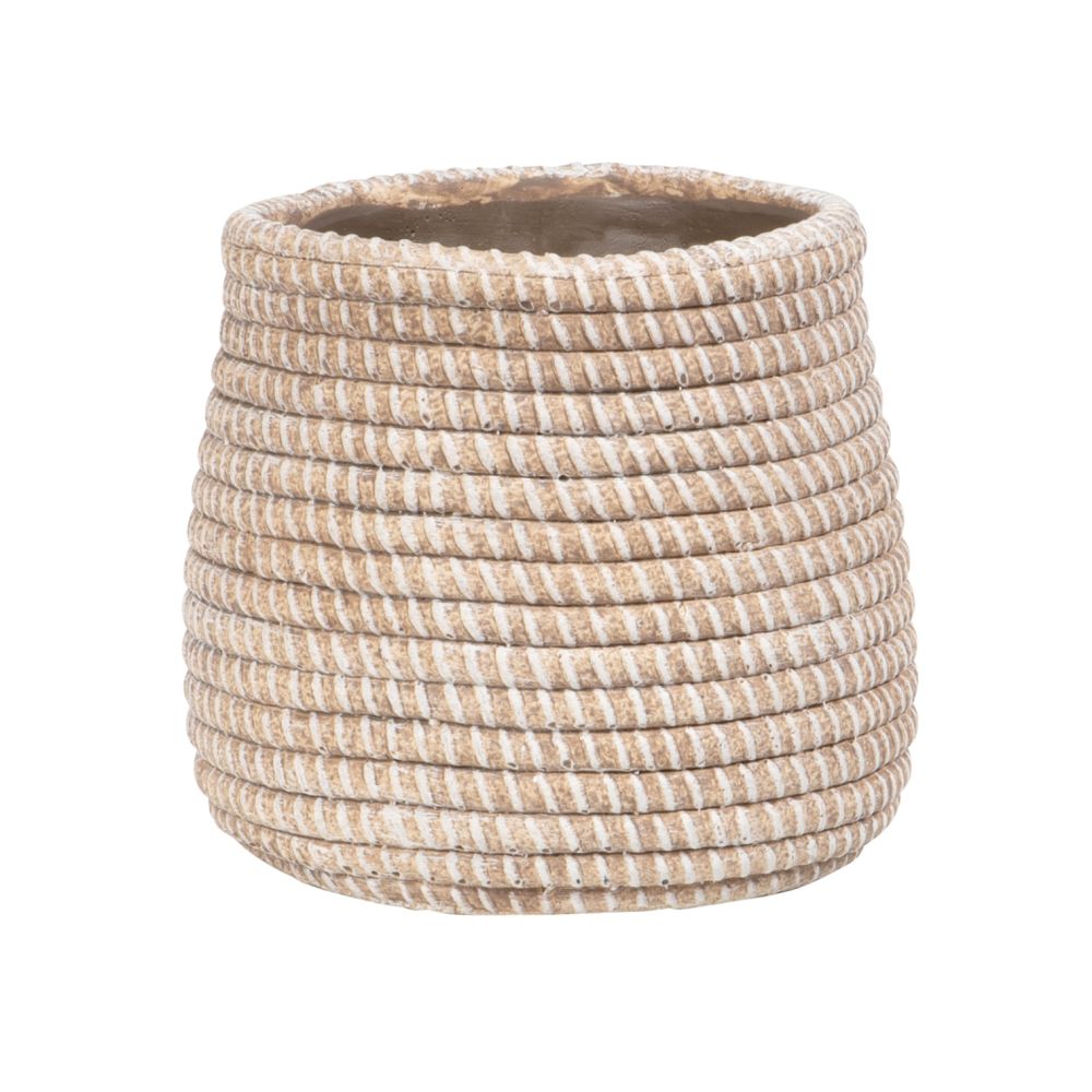 Cache-pot en ciment marron H12 (photo) Cache-pot en ciment marron H12