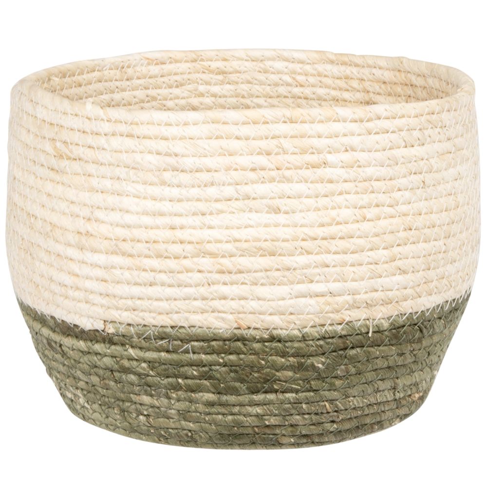 Cache-pot en fibre de maïs tressée bicolore H21 Cache-pot en fibre de maïs tressée bicolore H21