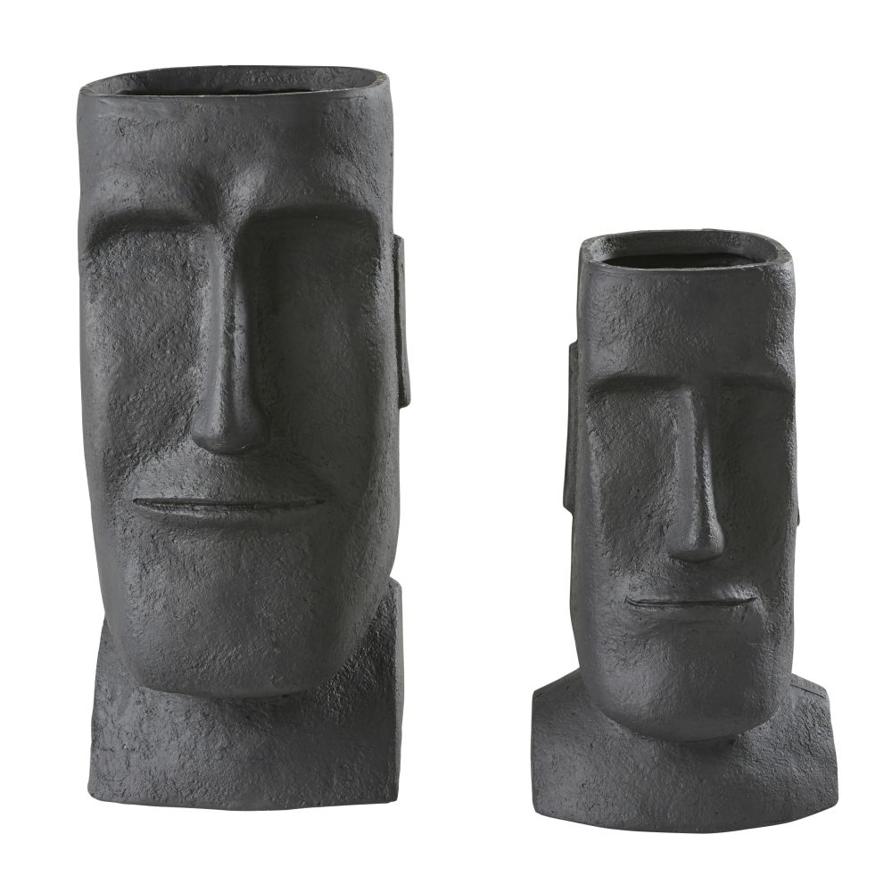 Cache-pots en fibre de verre noir H65 (x2) Cache-pots en fibre de verre noir H65 (x2)