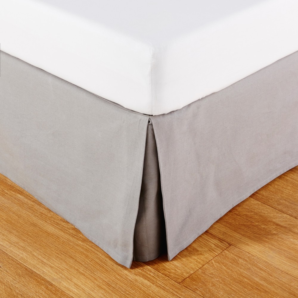 Cache-sommier 140x190 en coton gris Cache-sommier 140x190 en coton gris