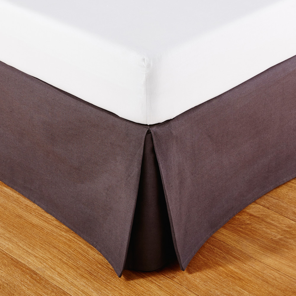 Cache-sommier 140x190 en coton gris anthracite Cache-sommier 140x190 en coton gris anthracite