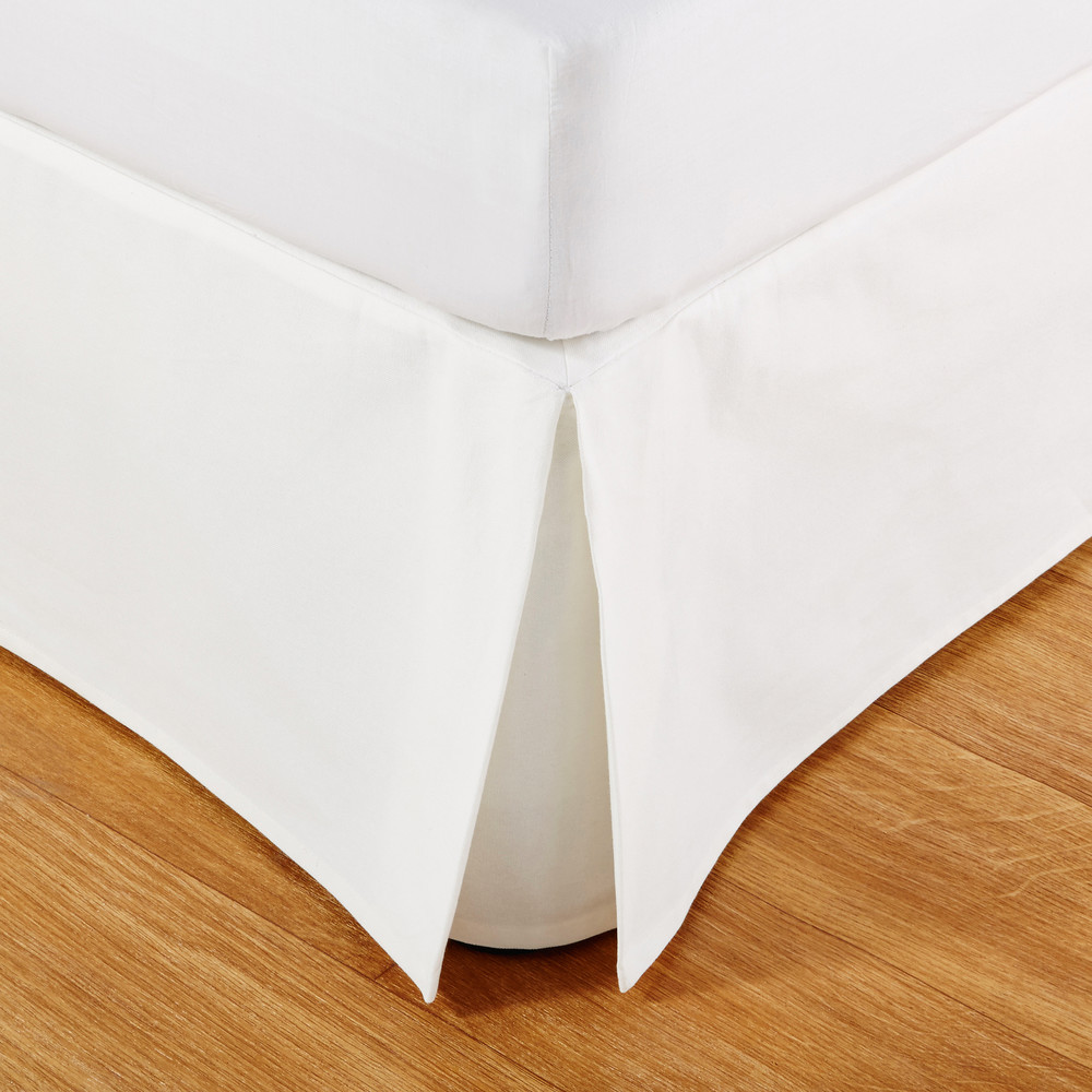 Cache-sommier 180x200 en coton ivoire Cache-sommier 180x200 en coton ivoire