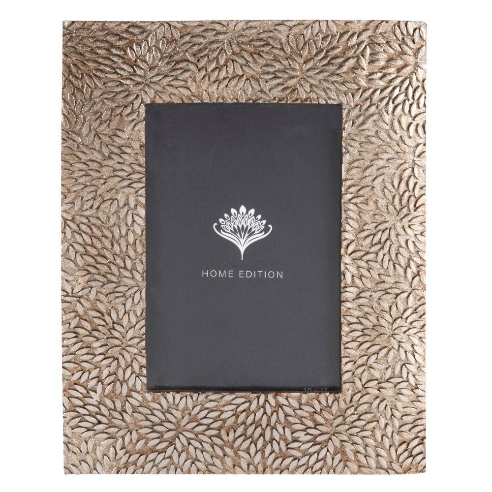 Cadre photo coloris bronze motif floral 10x15 Cadre photo coloris bronze motif floral 10x15