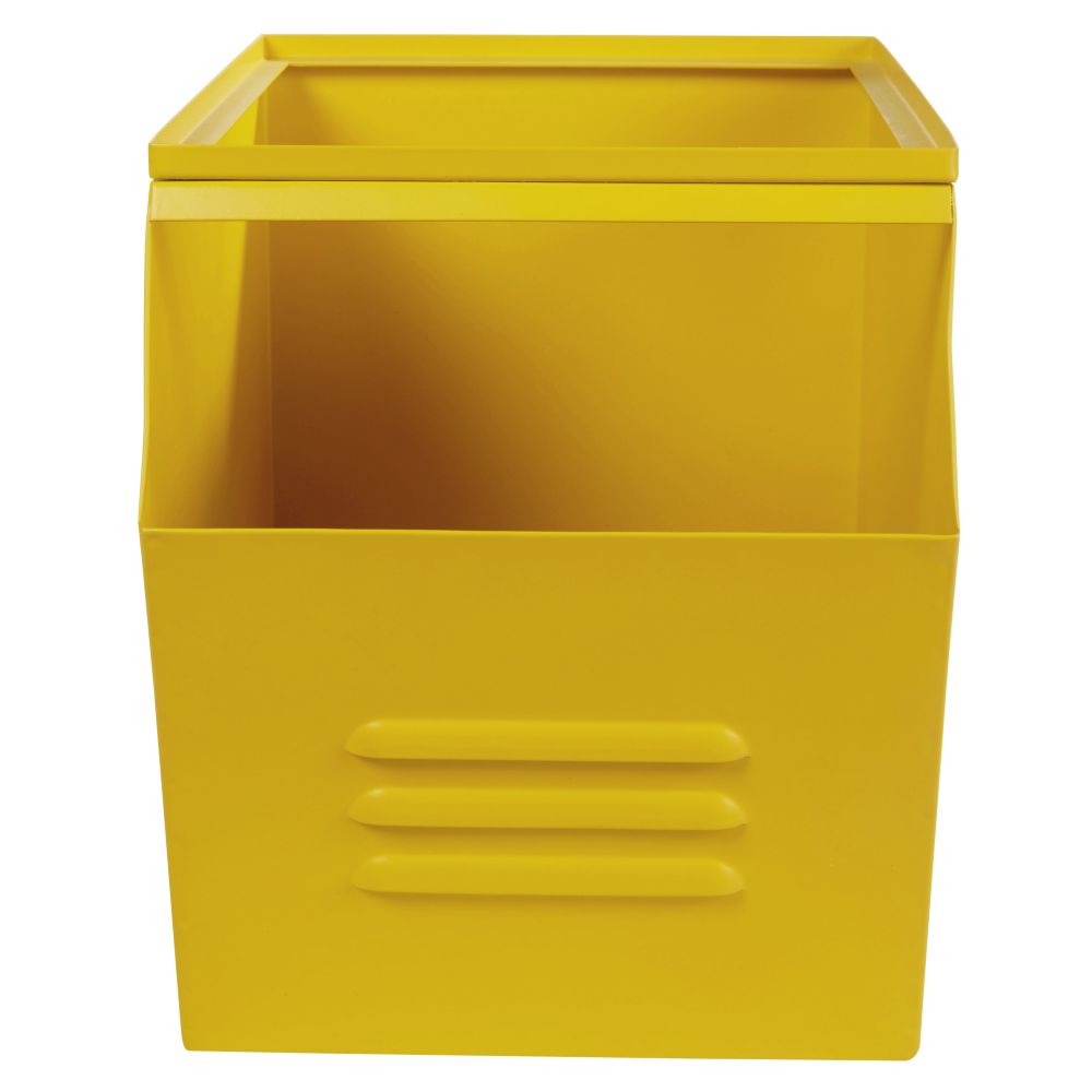 Caisse à jouets en métal jaune Caisse à jouets en métal jaune