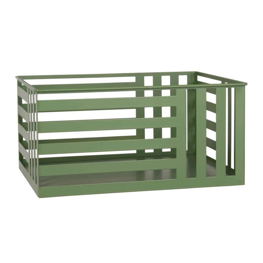 Caisse en métal vert olive Caisse en métal vert olive