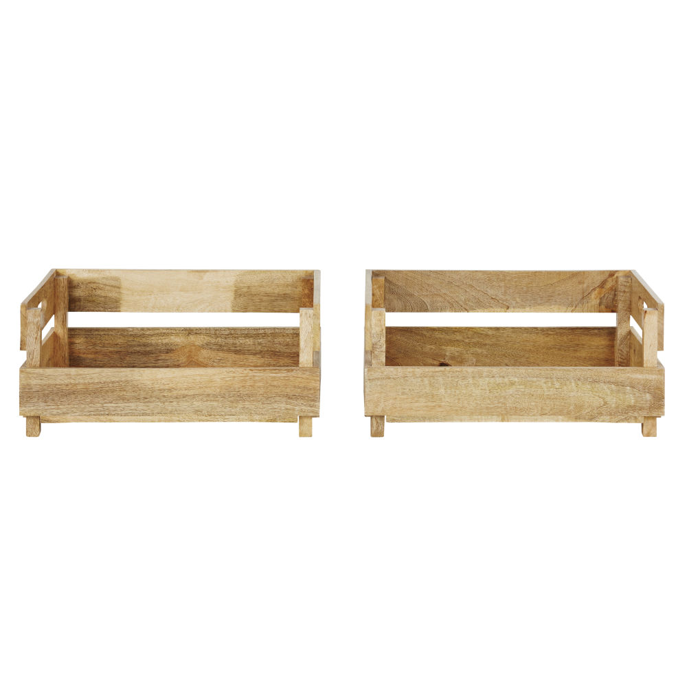 Caisses de rangement superposables en bois de manguier (x2) Caisses de rangement superposables en bois de manguier (x2)