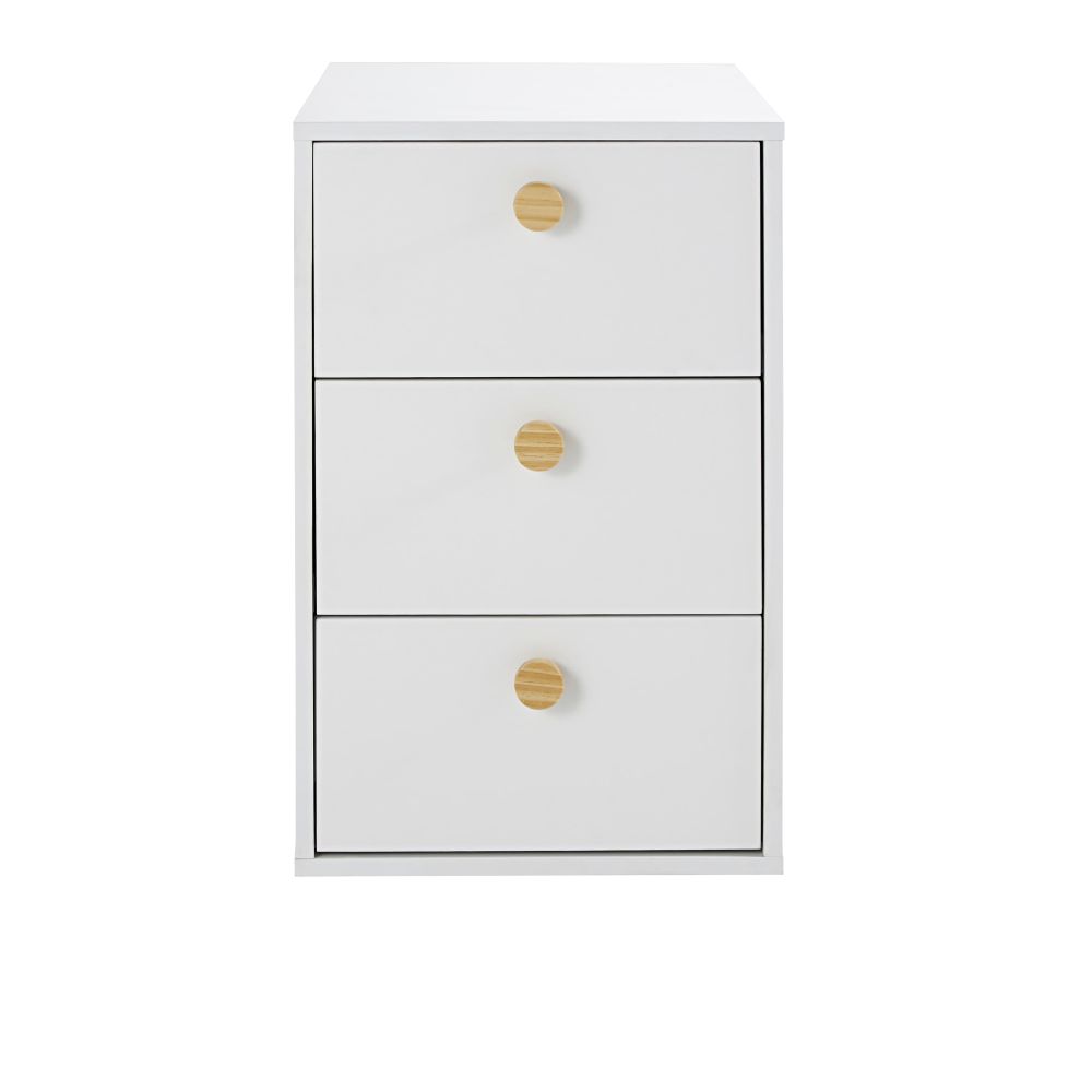 Caisson pour bureau modulable 3 tiroirs blanc Caisson pour bureau modulable 3 tiroirs blanc