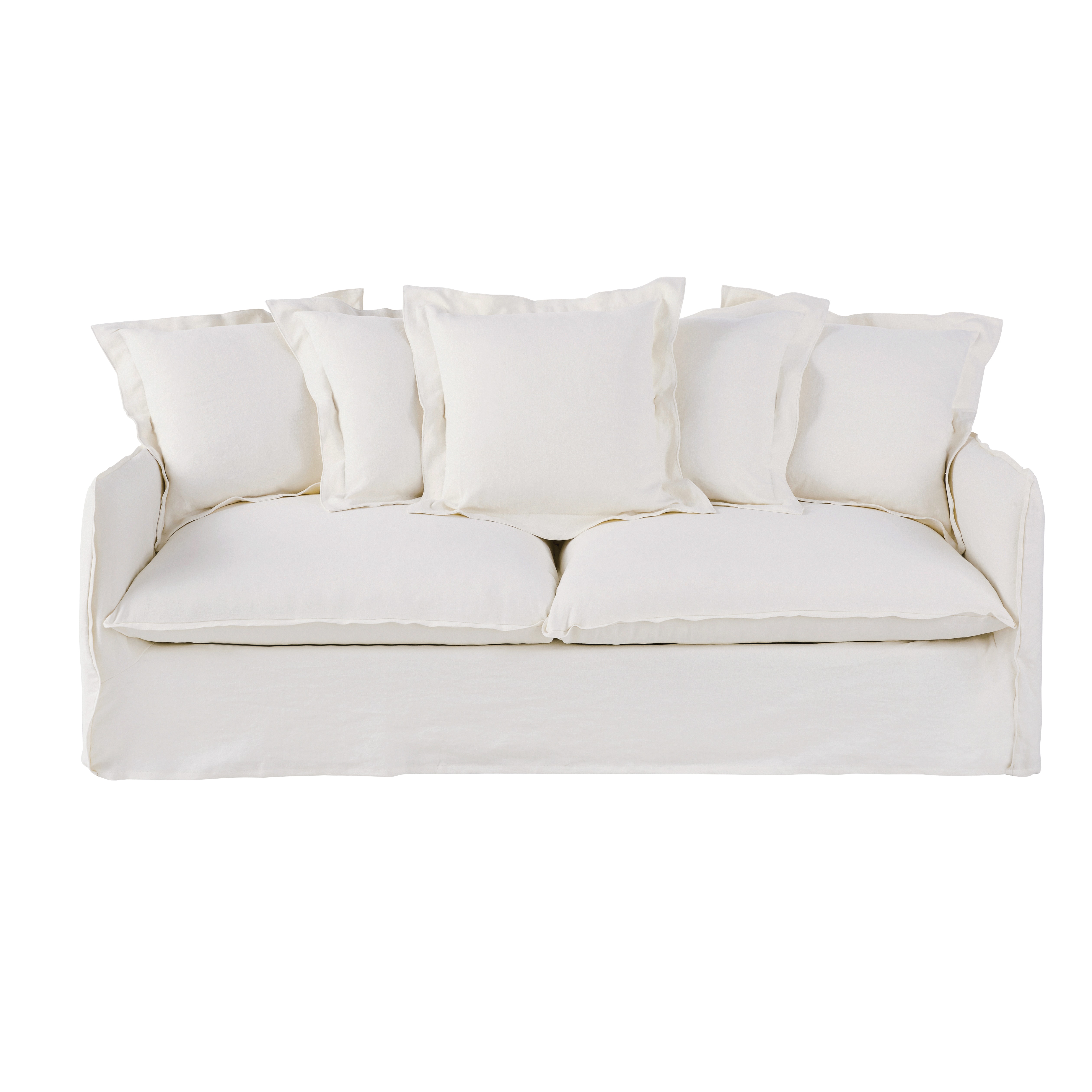 Canapé droit 4 places Blanc Confort