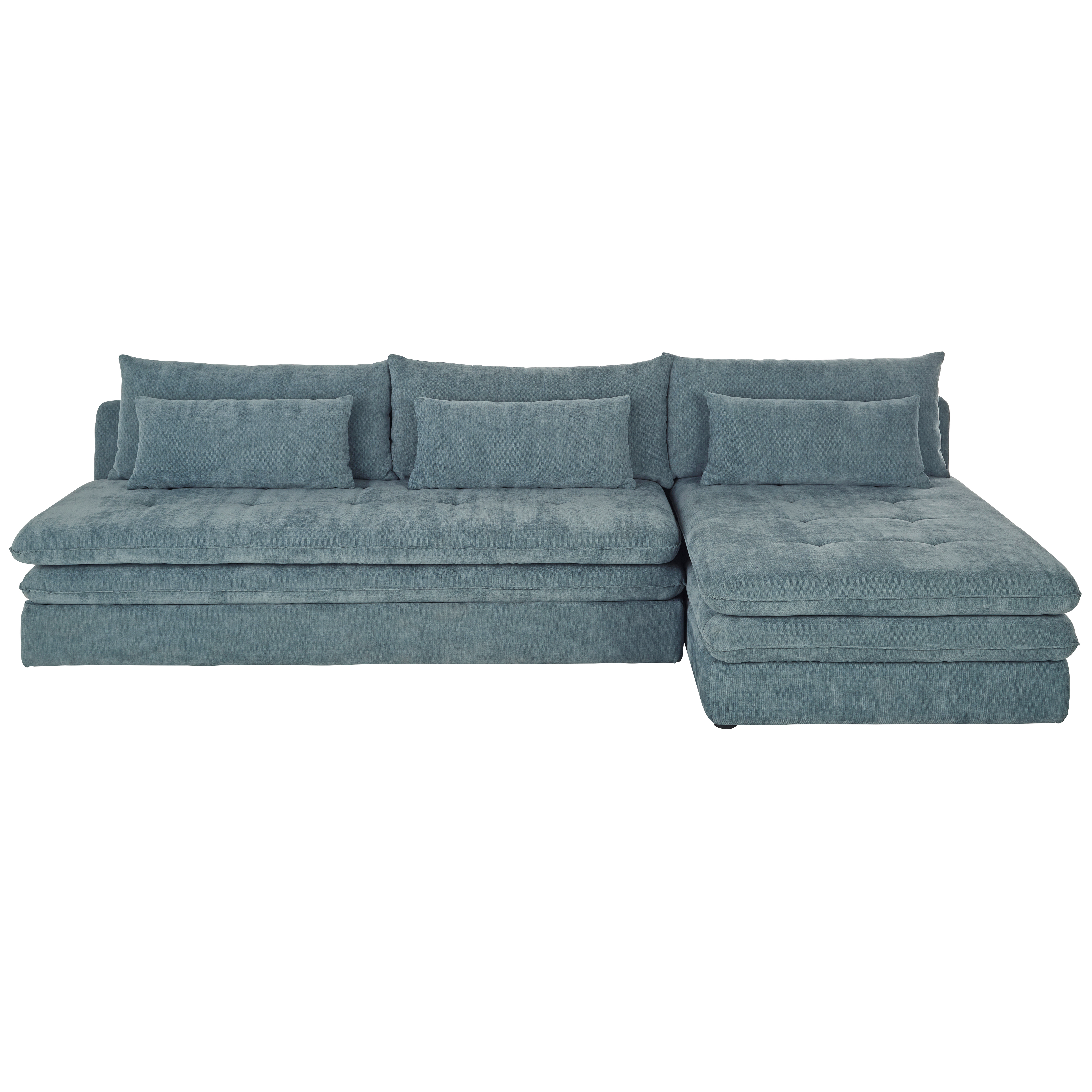 Canapé d'angle 4 places Bleu Tissu Confort
