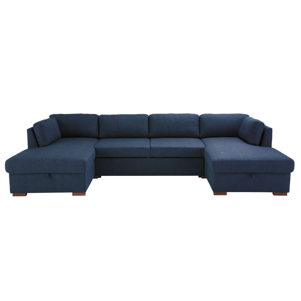 Canapé d'angle convertible 6 places bleu nuit Canapé d'angle convertible 6 places bleu nuit