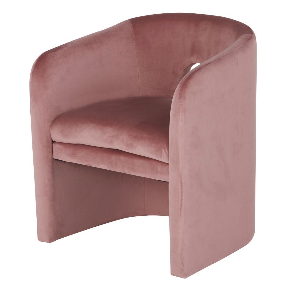 Chaise avec accoudoirs en velours rose Chaise avec accoudoirs en velours rose