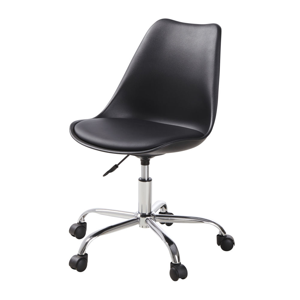 Chaise de bureau à roulettes noire (photo) Chaise de bureau à roulettes noire