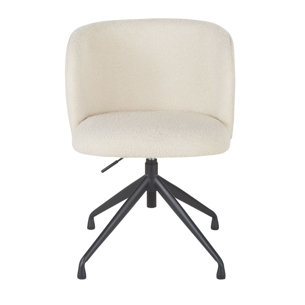 Chaise de bureau pivotante à bouclettes blanches Chaise de bureau pivotante à bouclettes blanches