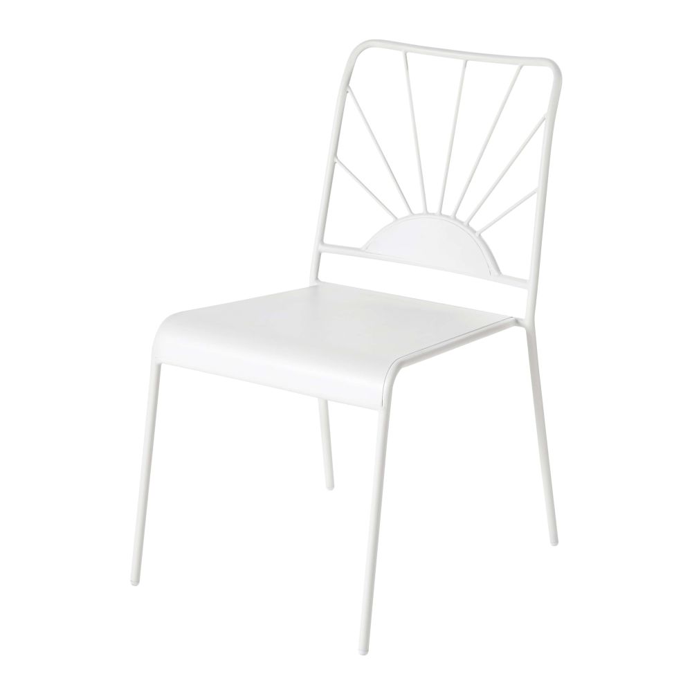 Chaise de jardin en métal blanc mat (photo) Chaise de jardin en métal blanc mat