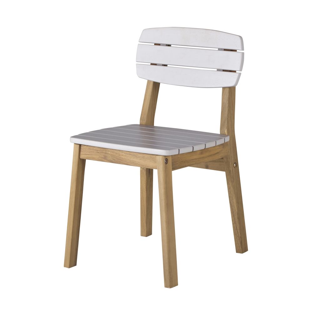 Chaise de jardin enfant en acacia massif gris clair (photo) Chaise de jardin enfant en acacia massif gris clair