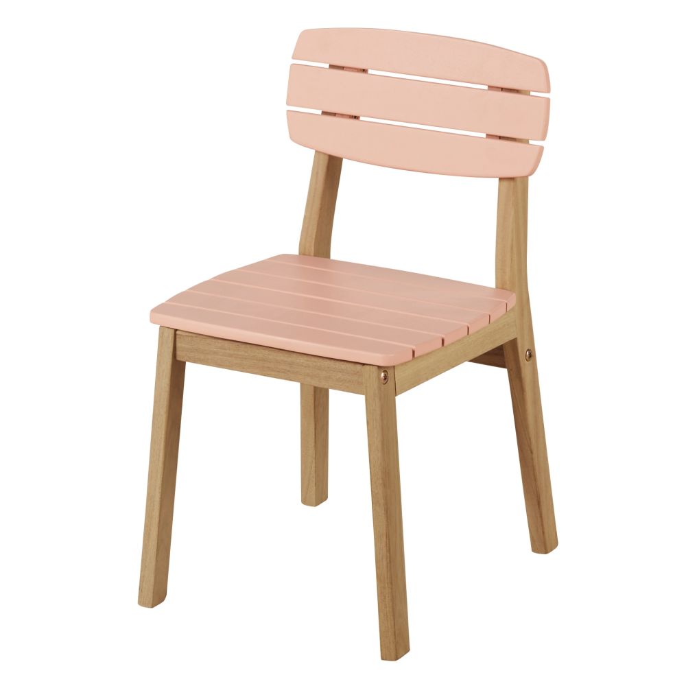 Chaise de jardin enfant en bois d'acacia rose