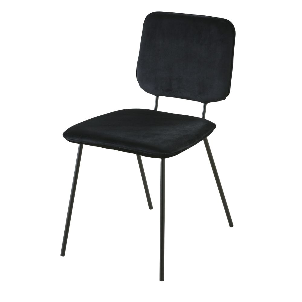 Chaise en velours et métal noirs (photo) Chaise en velours et métal noirs