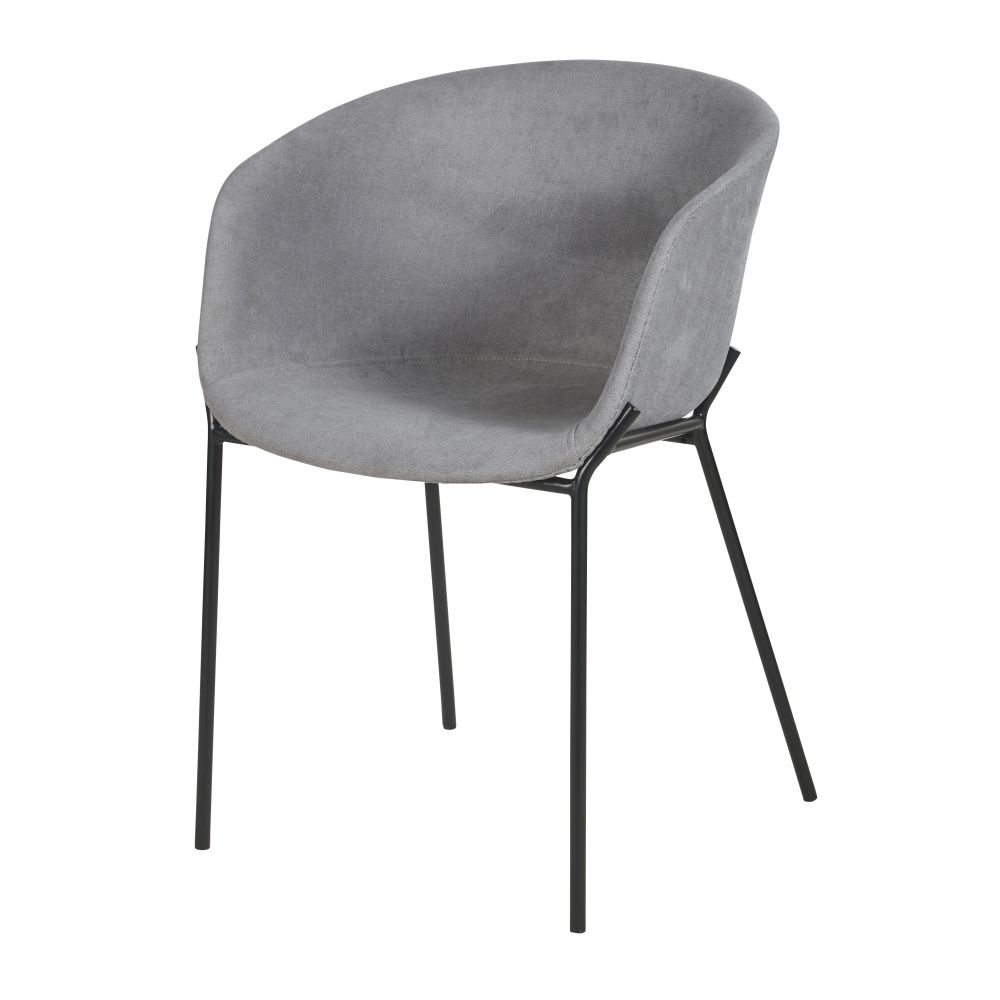 Chaise grise et métal noir Chaise grise et métal noir
