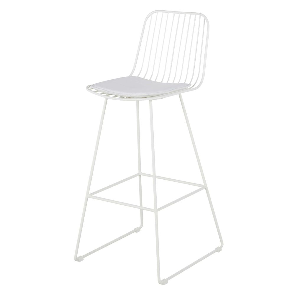 Chaise pour îlot central en métal blanc H65 Chaise pour îlot central en métal blanc H65