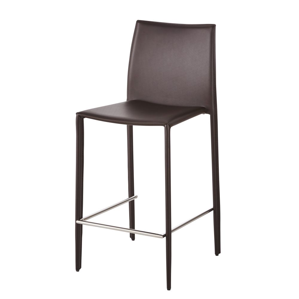 Chaise pour îlot central en synderme chocolat (photo) Chaise pour îlot central en synderme chocolat