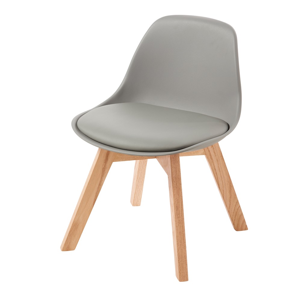 Chaise style scandinave enfant grise et chêne (photo) Chaise style scandinave enfant grise et chêne