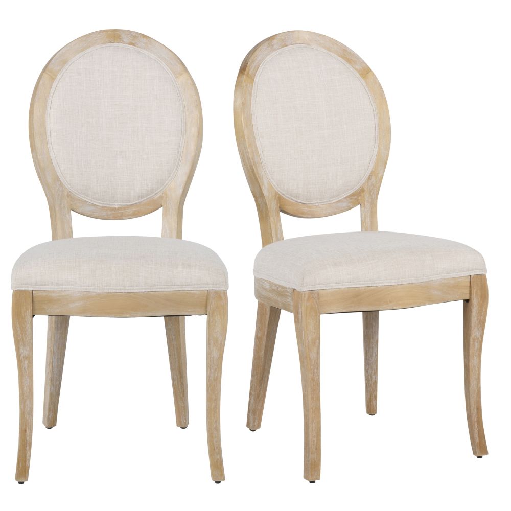 Chaises beiges et marron (x2)
