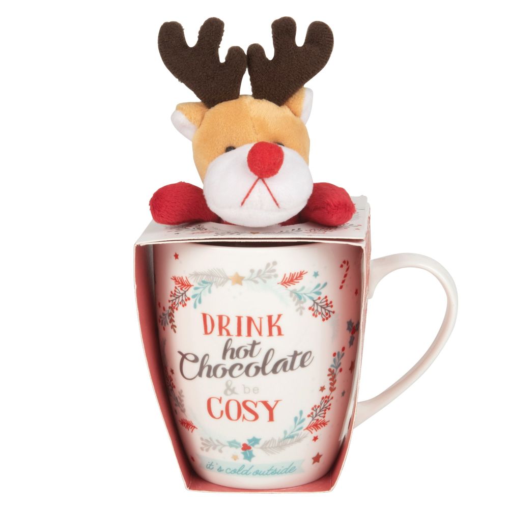Coffret mug en porcelaine et peluche cerf Coffret mug en porcelaine et peluche cerf