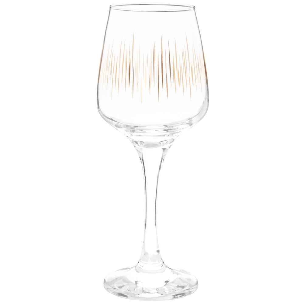 Coffret verres à pied (x6) en verre motifs stries dorées Coffret verres à pied (x6) en verre motifs stries dorées