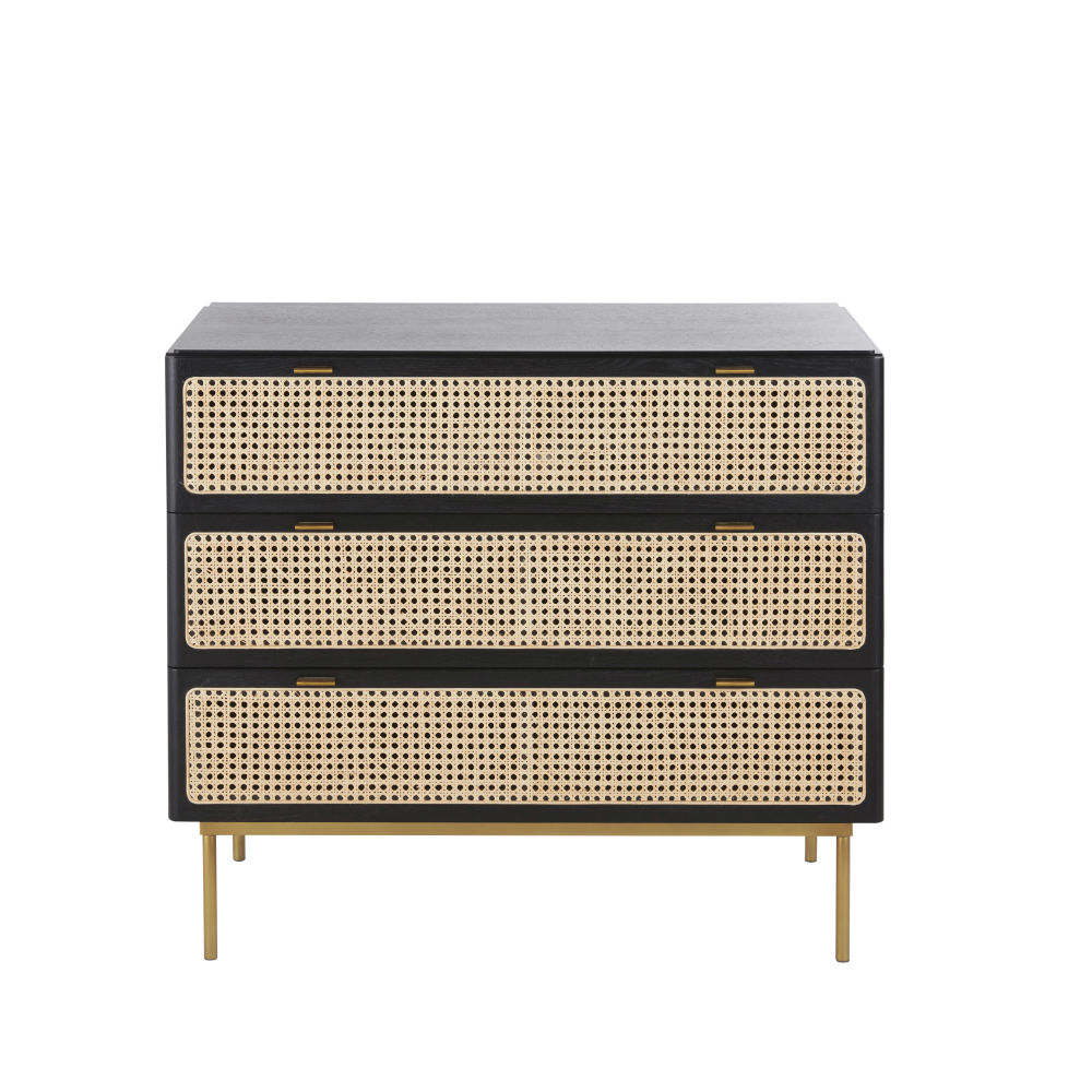 Commode 3 tiroirs bicolore cannage en rotin Commode 3 tiroirs bicolore cannage en rotin