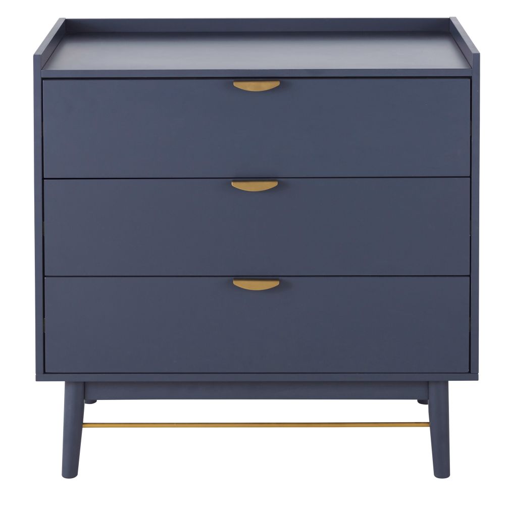 Commode 3 tiroirs bleu foncé Commode 3 tiroirs bleu foncé