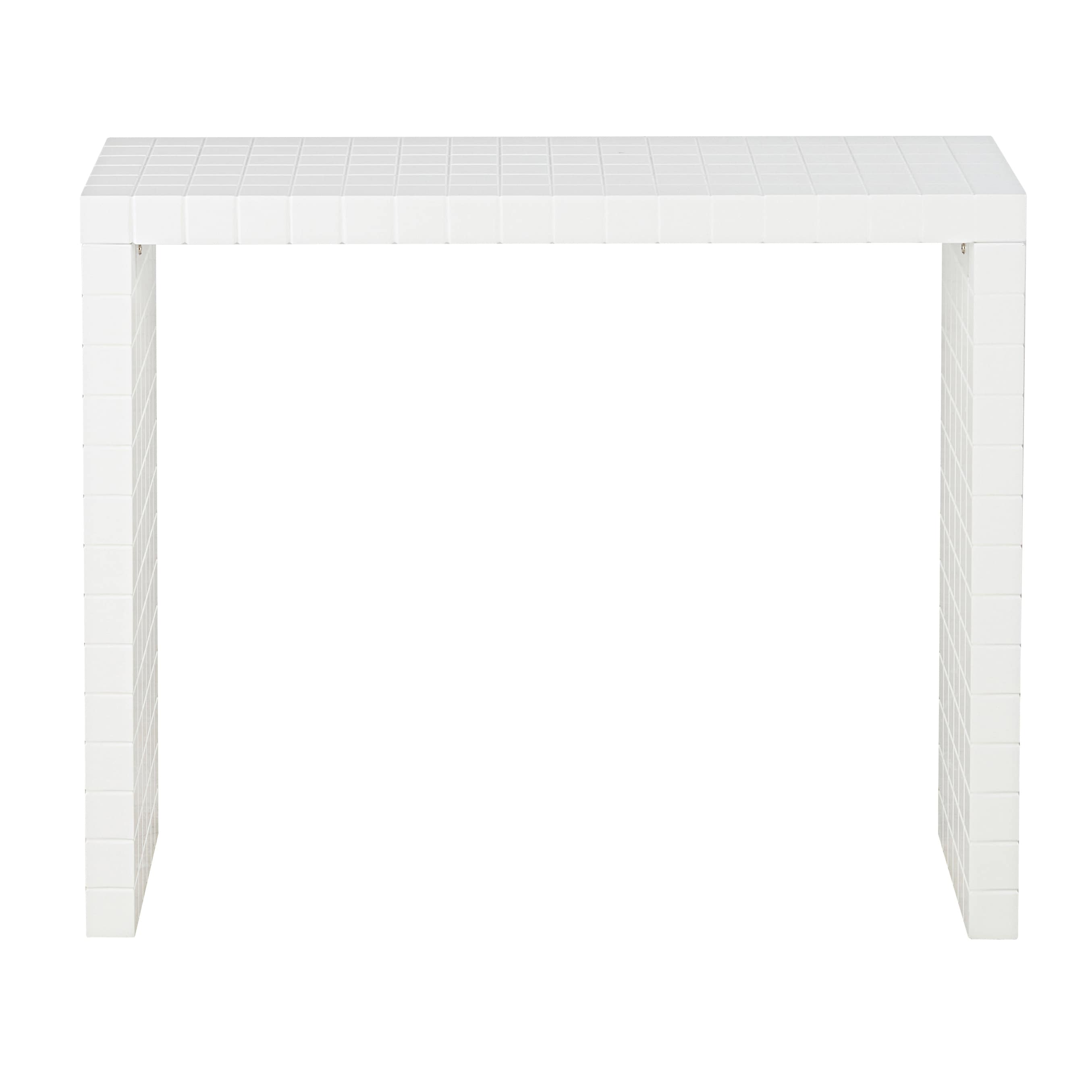 Console avec carreaux en relief blanc