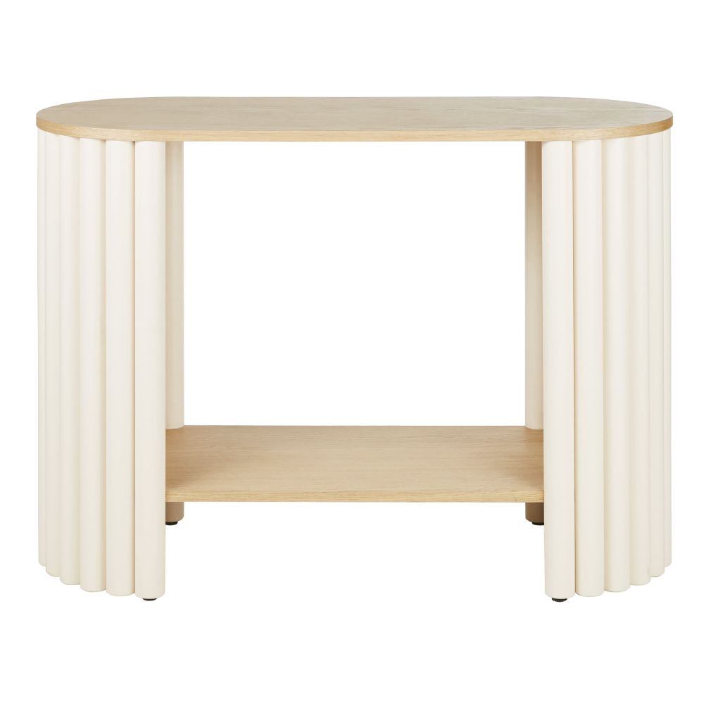 Console ovale bicolore avec rondins