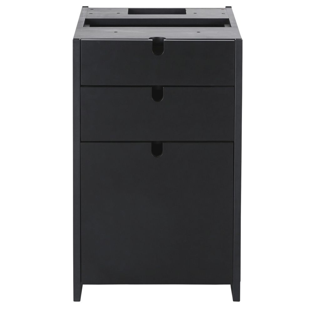 Contenitore per scrivania modulabile professionale nero - Modello Contemporaneo - Nero - - Legno - Maisons du Monde