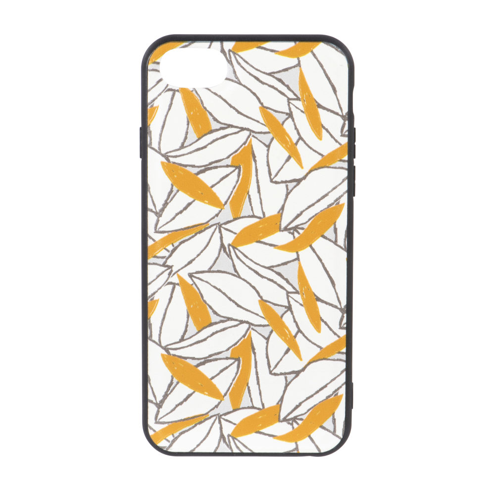 Coque Iphone 6/7/8/SE blanche imprimé feuilles noires (photo) Coque Iphone 6/7/8/SE blanche imprimé feuilles noires