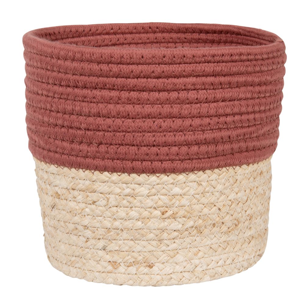 Corbeille en fibre de maïs et coton brique Corbeille en fibre de maïs et coton brique