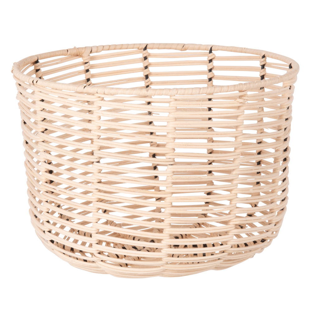 Corbeille en fibre végétale tressée beige (photo) Corbeille en fibre végétale tressée beige