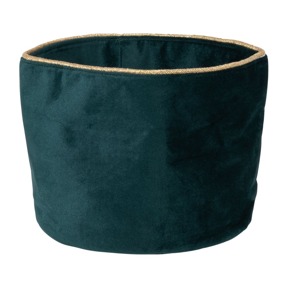 Corbeille en velours vert et doré Corbeille en velours vert et doré