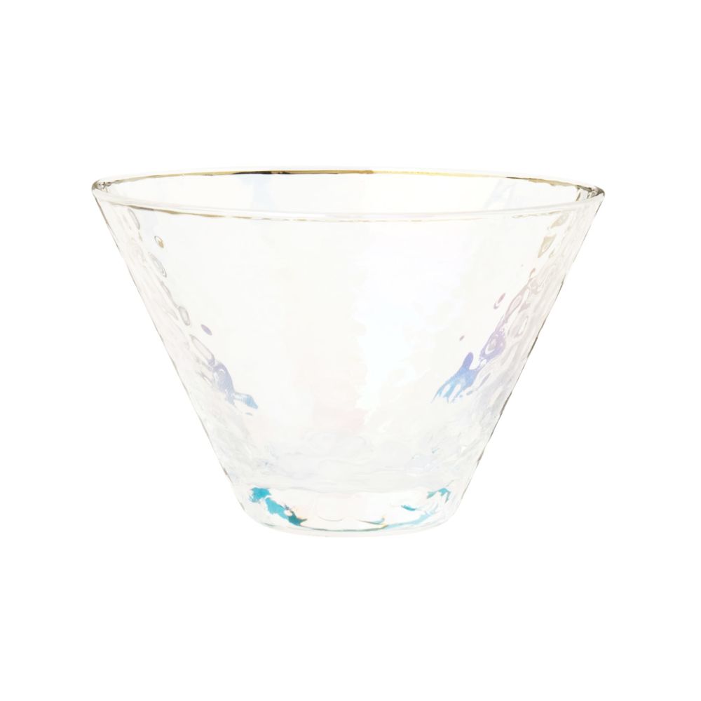 Coupe à glace en verre martelé irisé (photo) Coupe à glace en verre martelé irisé