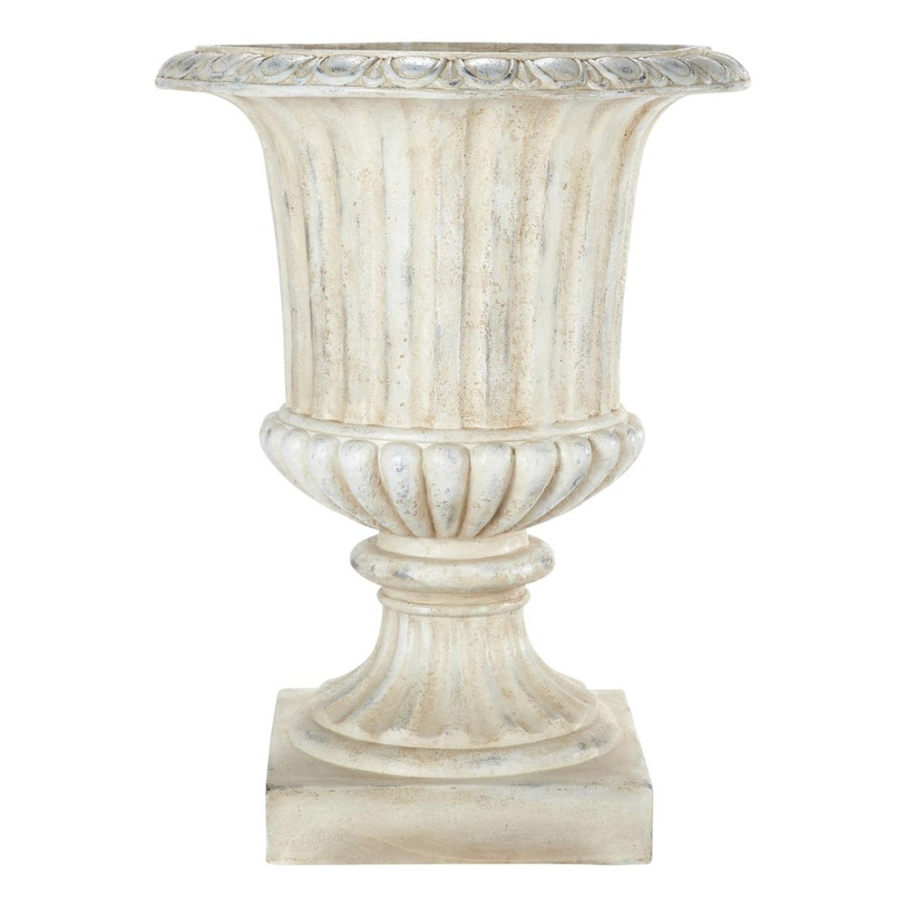 Coupe de jardin en magnésie blanche H 71 cm Coupe de jardin en magnésie blanche H 71 cm