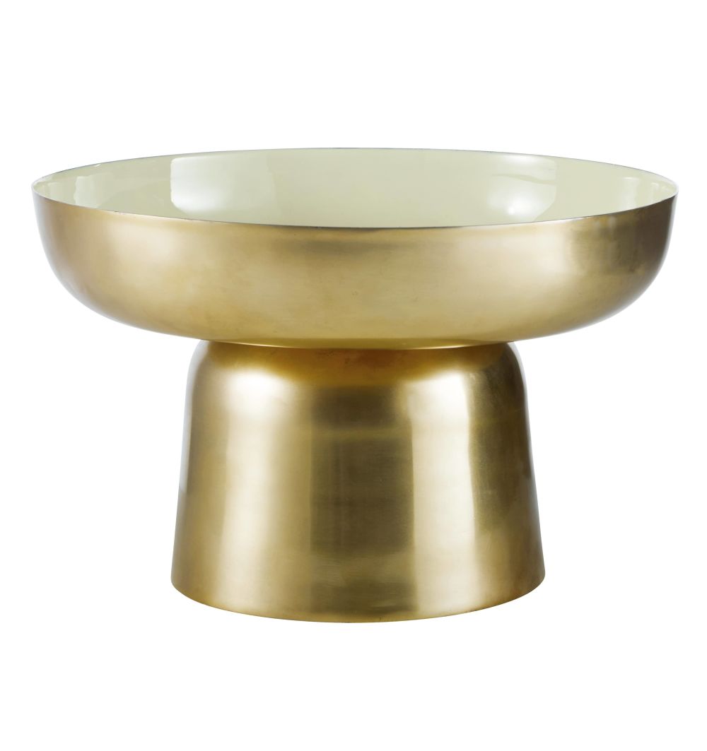 Coupe déco en aluminium coloris ivoire et doré (photo) Coupe déco en aluminium coloris ivoire et doré
