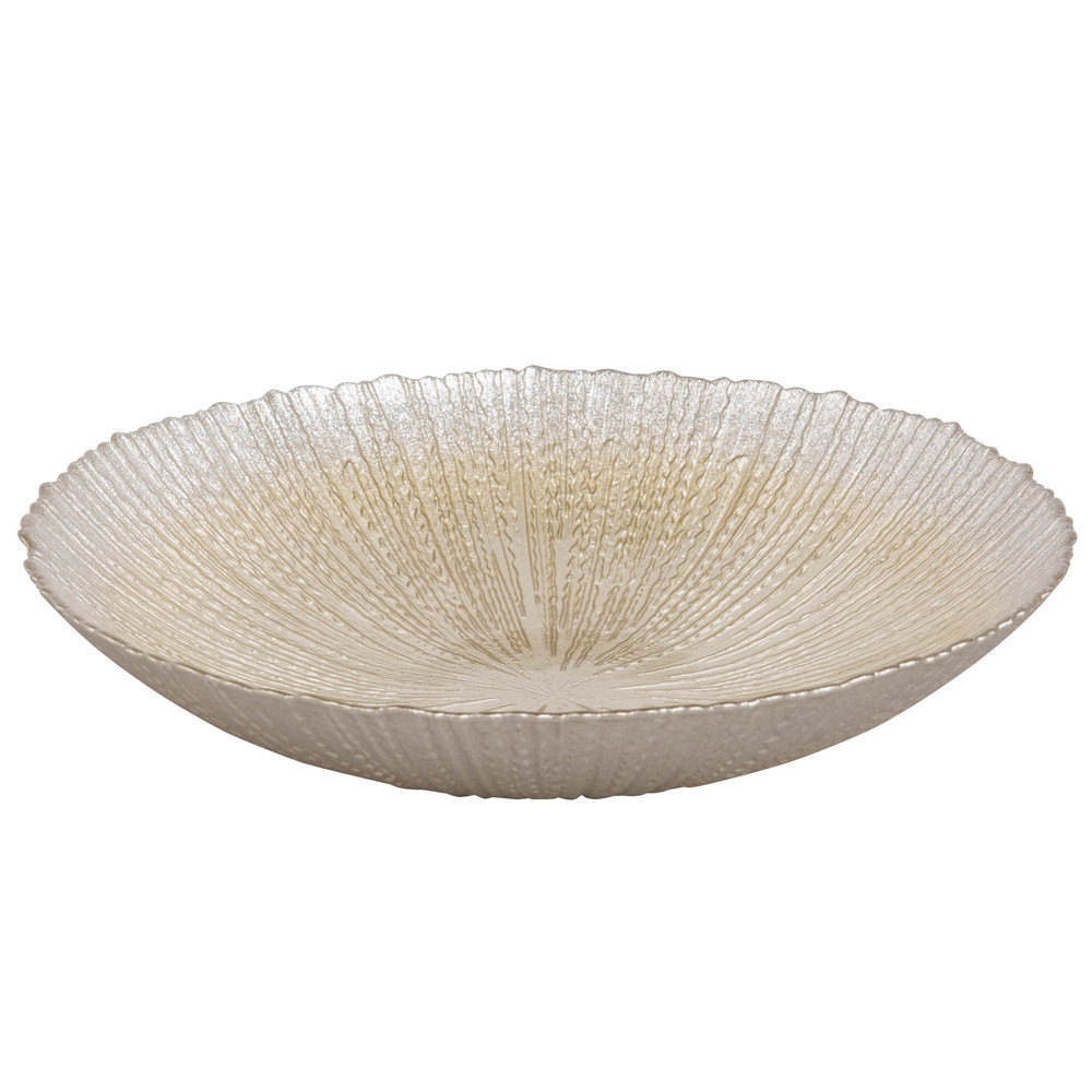Coupe déco en verre beige doré (photo) Coupe déco en verre beige doré