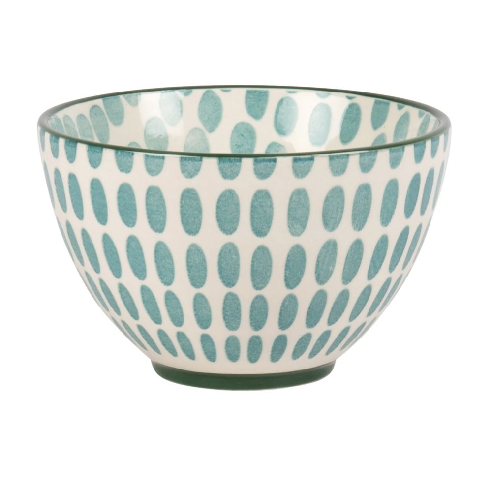 Coupelle en faïence blanche motifs à pois verts Coupelle en faïence blanche motifs à pois verts
