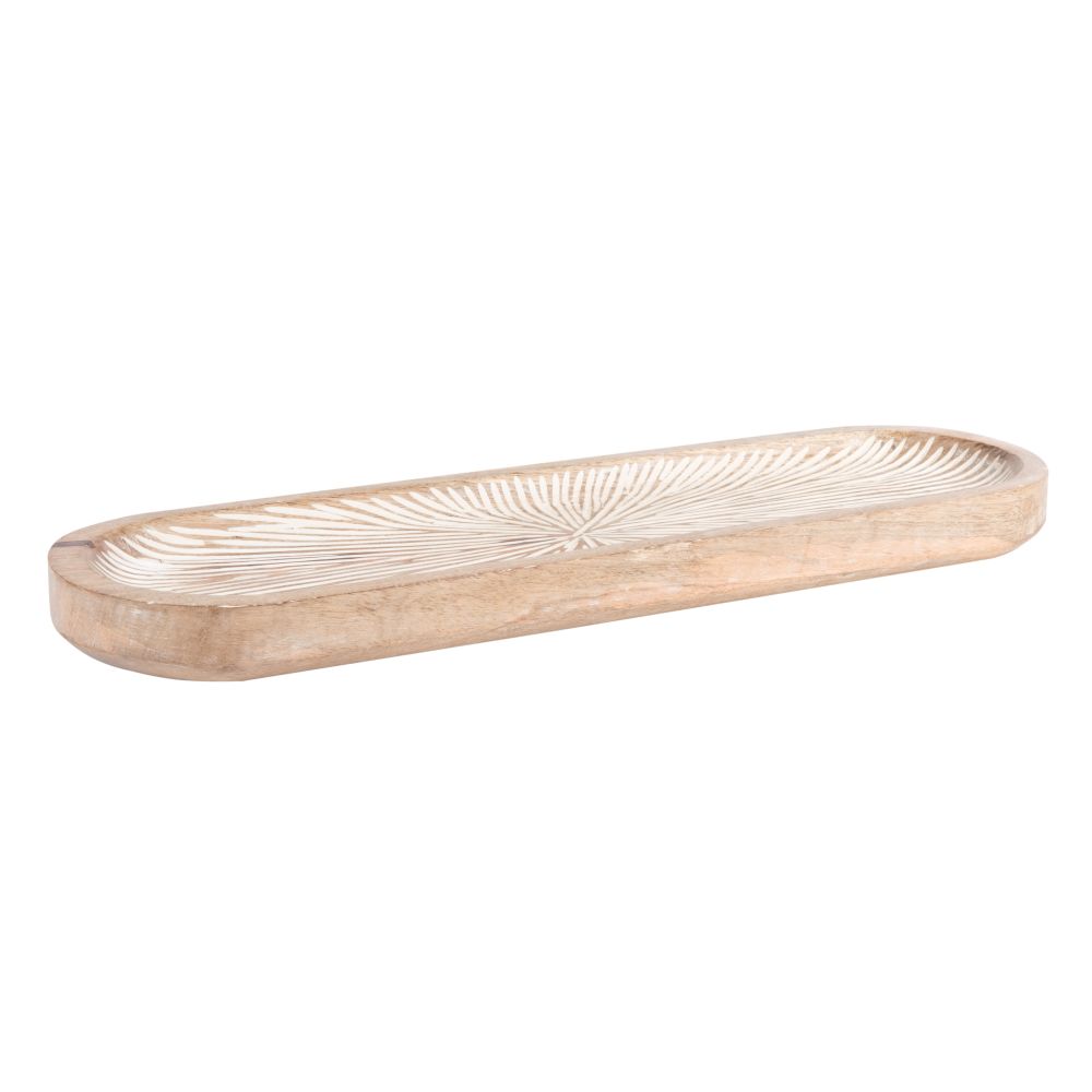 Coupelle en manguier beige et blanc (photo) Coupelle en manguier beige et blanc