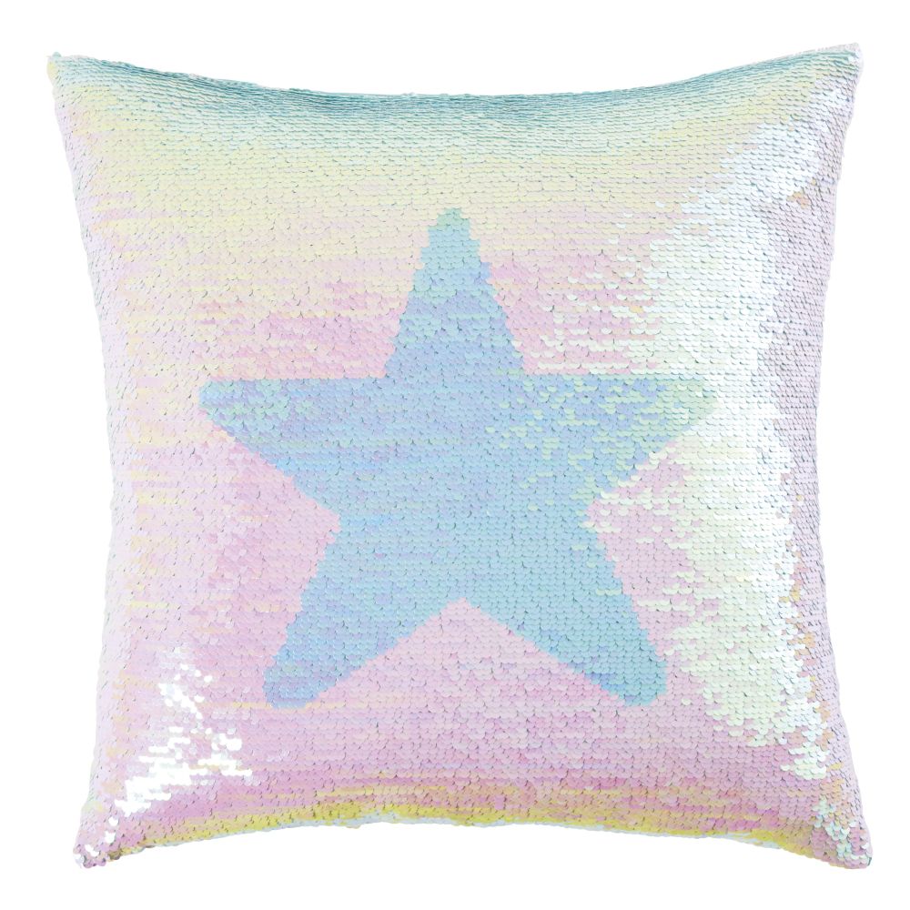 Coussin à sequins réversibles multicolores imprimé 40x40 (photo) Coussin à sequins réversibles multicolores imprimé 40x40