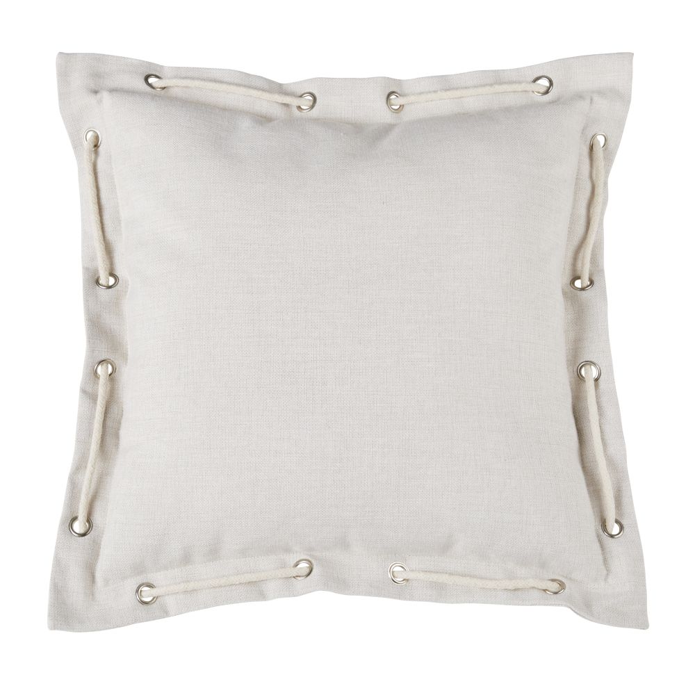Coussin d'extérieur beige avec cordage 45x45 (photo) Coussin d'extérieur beige avec cordage 45x45