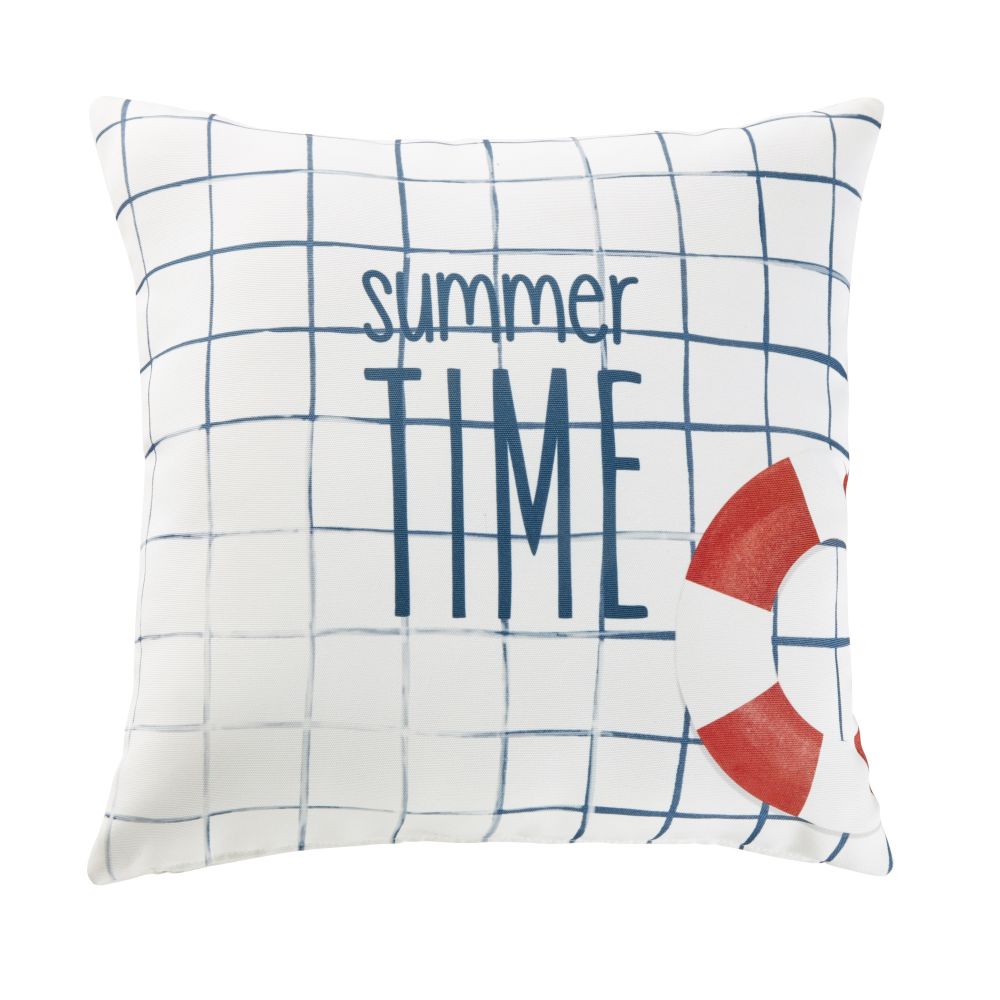 Coussin d'extérieur blanc à motifs 45x45 (photo) Coussin d'extérieur blanc à motifs 45x45