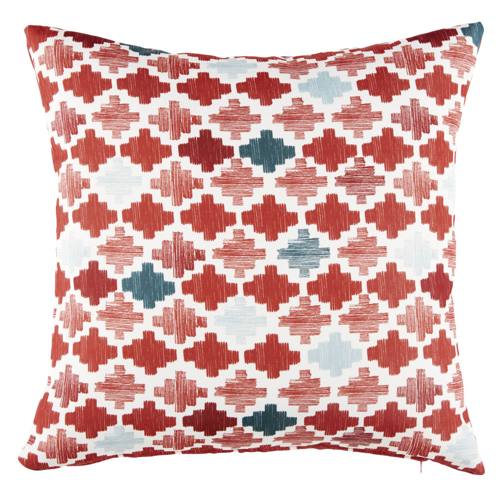 Coussin d'extérieur écru motifs graphiques multicolores 45x45 (photo) Coussin d'extérieur écru motifs graphiques multicolores 45x45